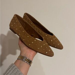 Studded Brown Flats